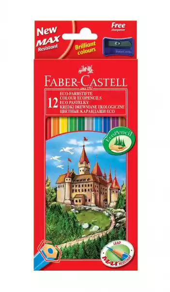 Kredki Ołówkowe 12 Kolorów Z Temperówka Faber Castell