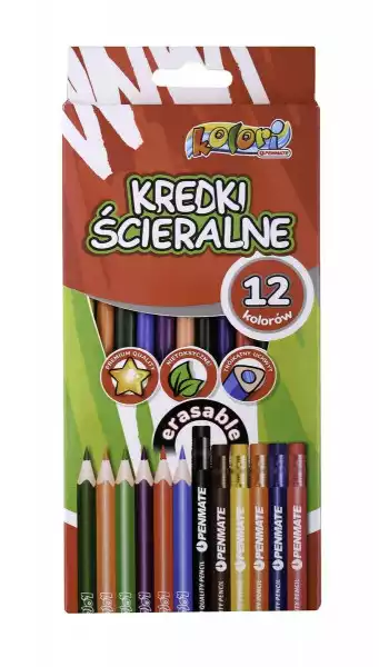 Kredki Ołówkowe 12 Kolor Wymazywalne Kolori Penmate