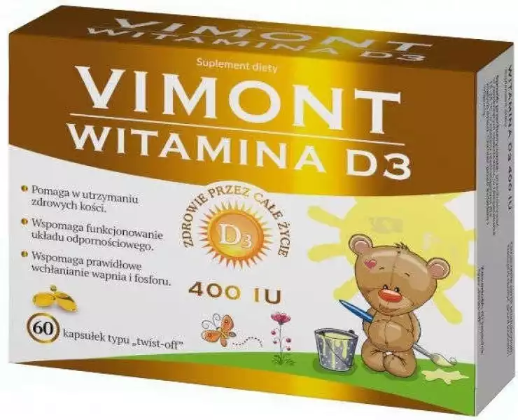 Vimont Witamina D3 400Iu X 60 Kapsułek Twist-Off
