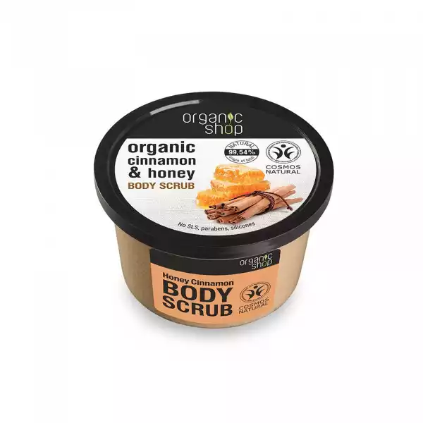 Organic Cinnamon & Honey Body Scrub Peeling Do Ciała Na Bazie Ekstraktu Z Cynamonu, Organicznego