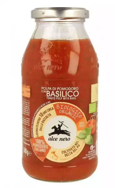 Alce Nero − Pulpa Pomidorowa Z Bazylią Bio − 500 G