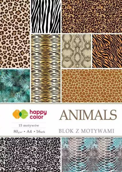 Blok Z Motywami A4 Animals Happy Color 15 Kartek Dla Kreatywnych