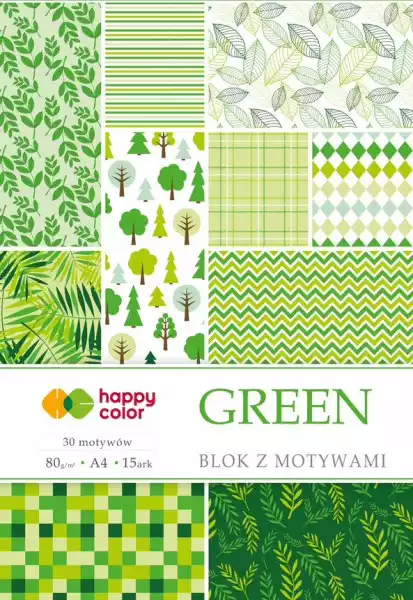 Blok Z Motywami A4 Green Happy Color 15 Kartek Dla Kreatywnych