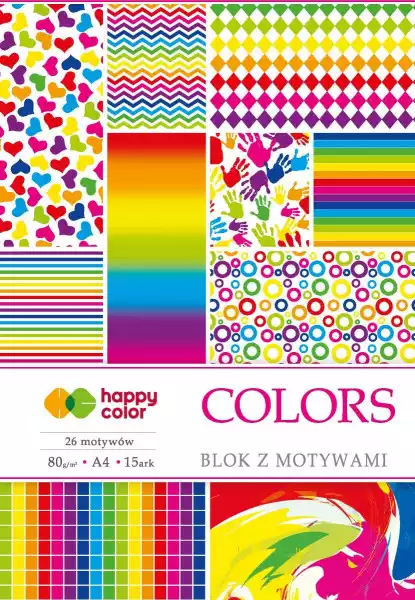 Blok Z Motywami A4 Colors Happy Color 15 Kartek Dla Kreatywnych