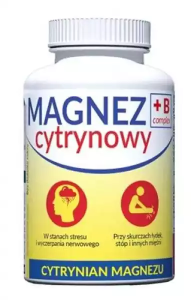 Magnez Cytrynowy B-Complex X 100 Tabletek Do Ssania O Smaku Cytrynowym 
