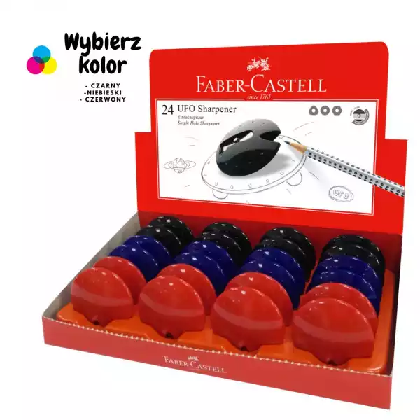 Temperówka Pojedyncza Ufo Faber-Castell, Mix 3 Kolorów