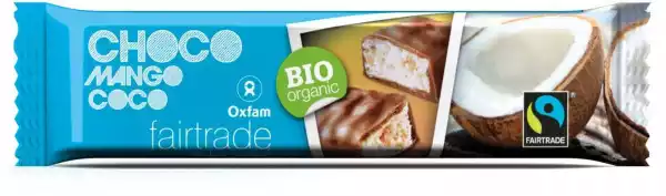 Oxfam − Baton Z Nadzieniem Kokos-Mango W Polewie Z Mlecznej Czekolady Fair Trade Bio − 33 G
