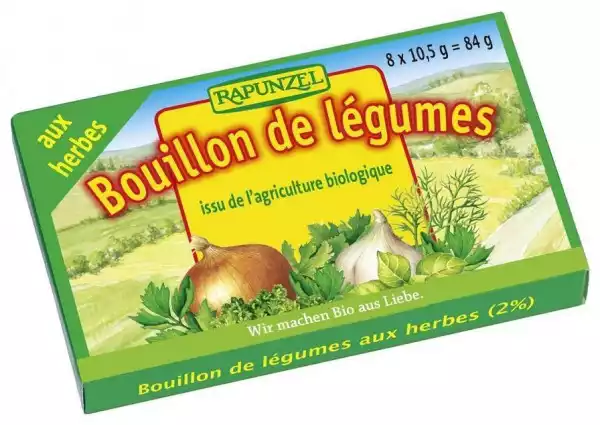 Bulion - Kostki Warzywne Z Ziołami (Zielone) Bio (8 X 10,5 G) 84 G - Rapunzel
