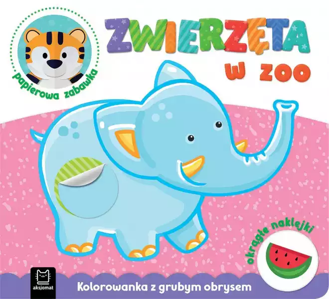 Zwierzęta W Zoo. Kolorowanka Z Grubym Obrysem, Okrągłe Naklejki, Papierowa Zabawka