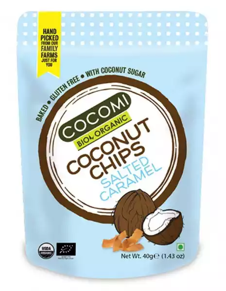 Chipsy Kokosowe O Smaku Karmelowym Z Solą Prażone Bezglutenowe Bio 40 G - Cocomi