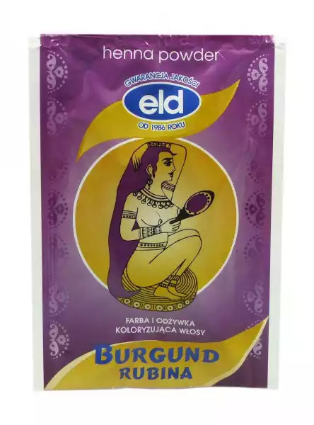 Eld − Burgund Rubina, Farba I Odżywka Koloryzująca Włosy W Proszku − 25 G