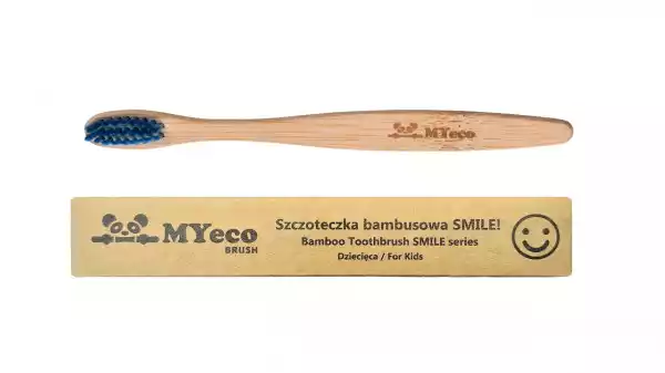 Szczoteczka Do Zębów Dla Dzieci Bambusowa Niebieska Miękka - Myecobrush