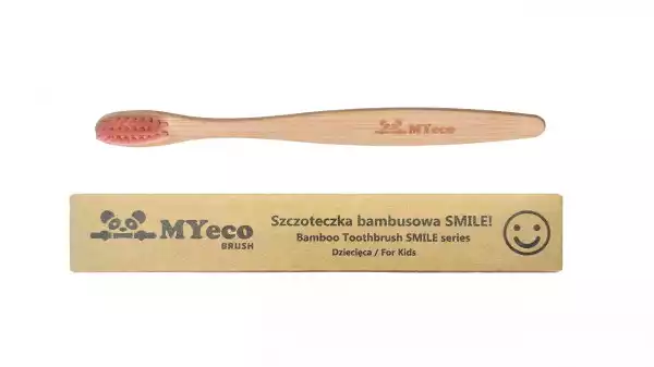 Szczoteczka Do Zębów Dla Dzieci Bambusowa Różowa Miękka - Myecobrush