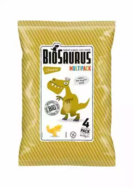 Biosaurus − Chrupki Kukurydziane Dinozaury O Smaku Serowym Bezgl. Bio − 4 X 15 G