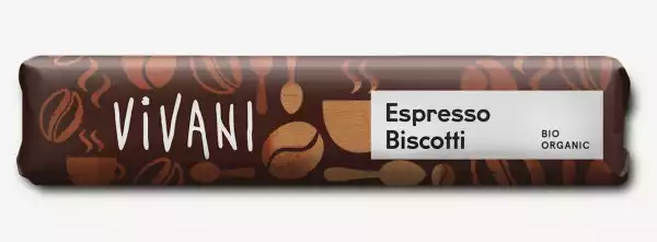 Baton Z Nadzieniem Mleczno - Kawowym I Herbatnikami W Polewie Z Mlecznej Czekolady Espresso Bio 