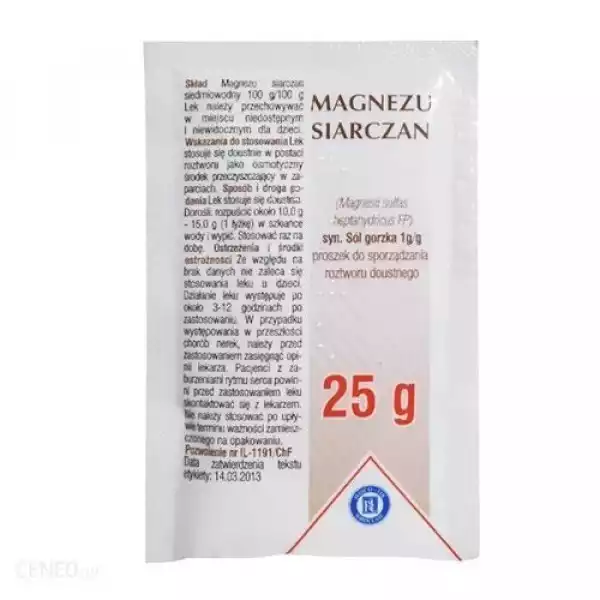 Magnezu Siarczan - Sól Gorzka - 25G