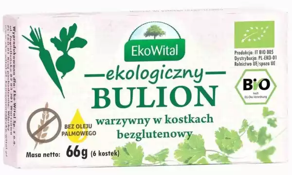 Ekowital − Bulion Warzywny W Kostkach Bez Drożdży Bezgl. Bio − 60 G
