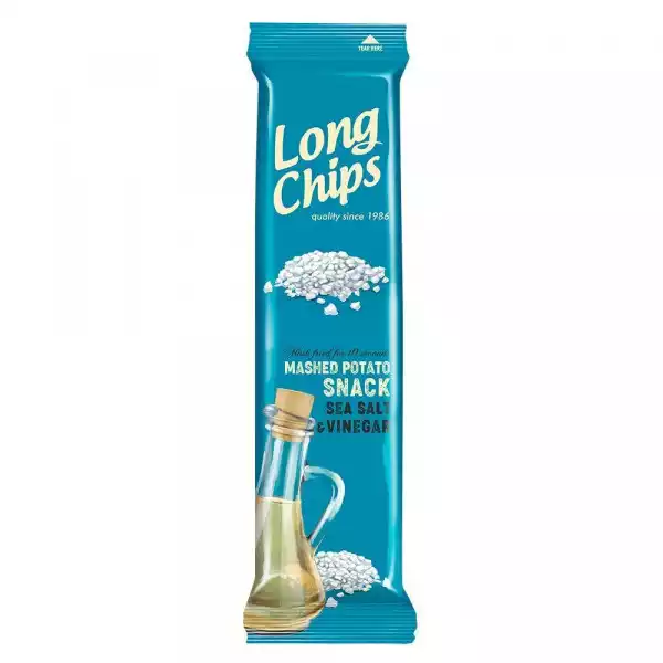 Long Chips − Chipsy Ziemniaczane O Smaku Soli Morskiej Z Octem − 75 G