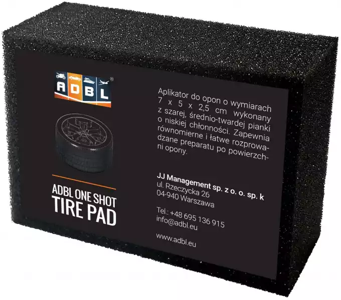 Adbl One Shot Tire Pad Piankowy Aplikator Do Dressingu Do Opon 7X5X2,5 Cm