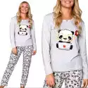 Piżama Damska Wygodna Z Bawełny Długa Panda Xl