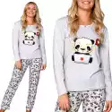 Piżama Damska Wygodna Z Bawełny Długa Panda L