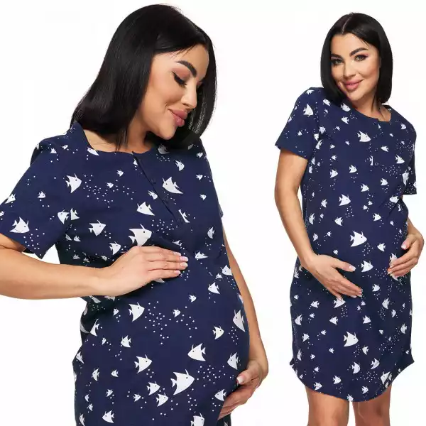 Bawełniana Nocna Koszula Ciążowa Porodu Szpitala