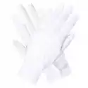 Rękawiczki Eleganckie Z Guzikiem Guziczkiem Białe