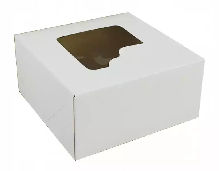 Pudełko Na Tort Z Oknem - Białe, 25 X 25 X 12 Cm