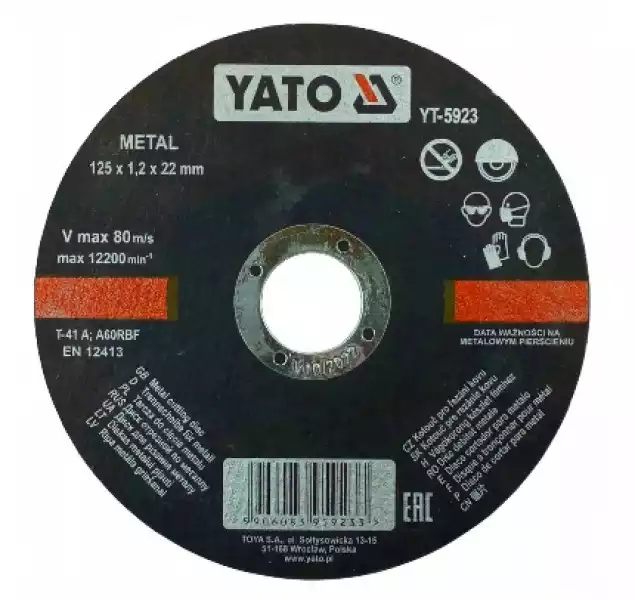 Tarcza Do Cięcia Metalu 125 Mm Flex Yato Yt-5923