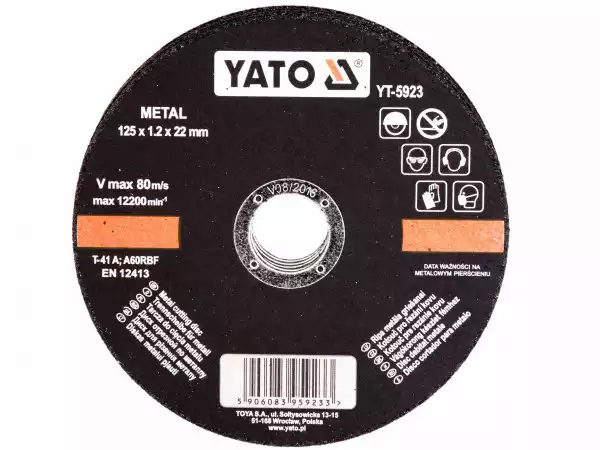 Yato Tarcza Do Cięcia Metalu 125 X 1,2 X22 Yt-5923