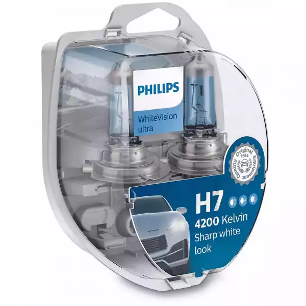 Philips Żarówki H7 Whitevision Ultra 4200K + W5W