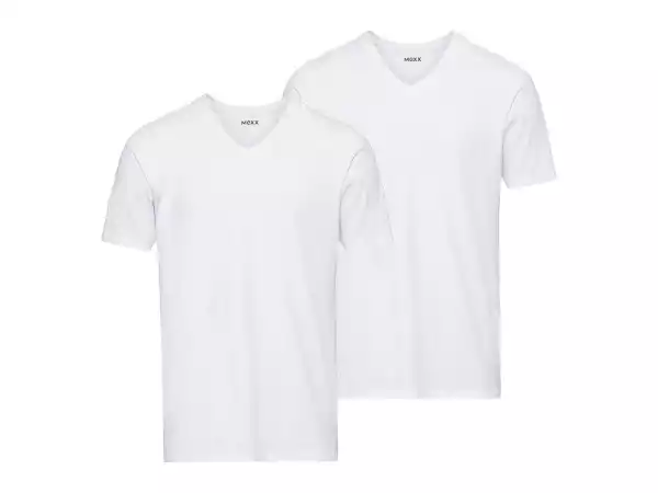 Mexx Podkoszulek T-Shirt Męski, 2 Sztuki (Xl, Biały/dekolt W Kształcie Litery V)