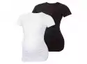 Esmara Esmara T-Shirt Ciążowy Damski, 2 Sztuki (Xs (32/34), Czarny/biały)