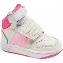Jasnoszaro-Różowe Sneakersy Dziewczęce Adidas Hoops Mid 3.0