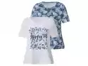 Esmara Esmara T-Shirty Damskie Z Bawełną, 2 Sztuki (Xl (48/50), Biały/ciemnoniebieski)