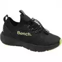 Bench Czarne Sneakersy Dziecięce Bench Z Zielonymi Akcentami