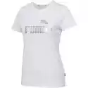 Biały T-Shirt Damski Puma Ze Srebrnym Logo