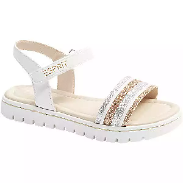 Białe Sandały Dziewczęce Esprit Z Metalicznymi Elementami