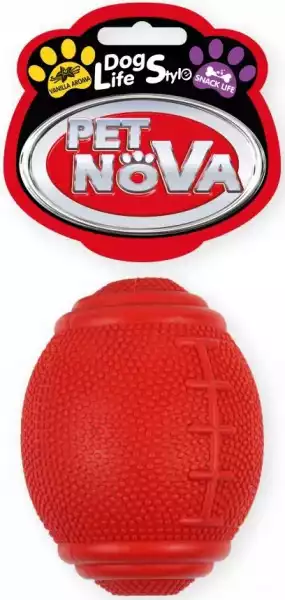 Pet Nova Piłka Rugby Na Przysmaki 8Cm Czerwona