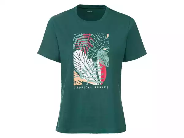 Esmara T-Shirt Damski Z Bawełny (M (40/42), Zielony)