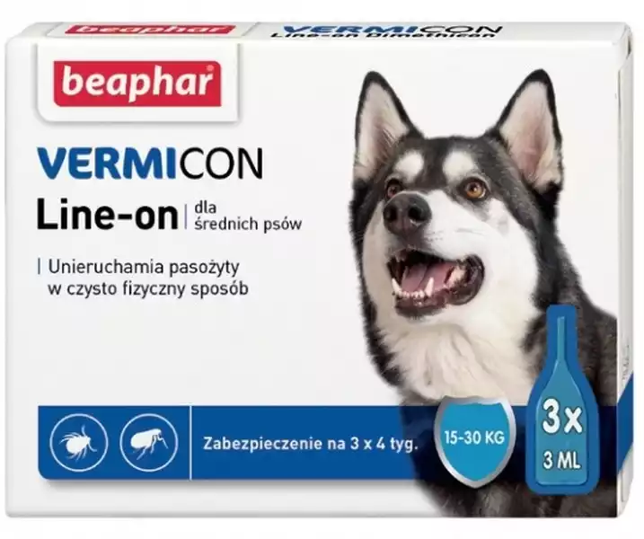 Beaphar Vermicon Dog M Krople Dla Średnich Psów