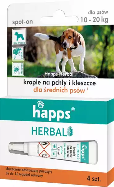 Happs Herbal Krople Na Pchły I Kleszcze Dla Psów
