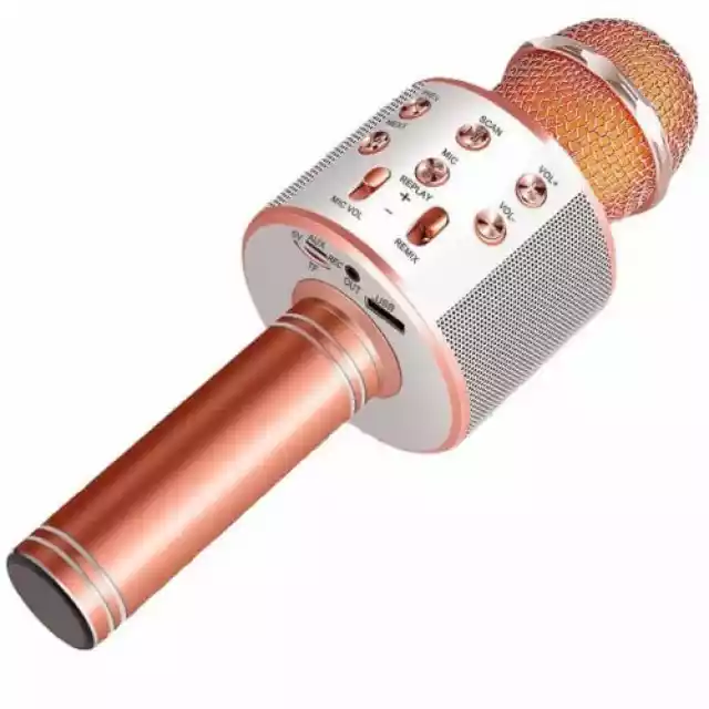 Bezprzewodowy Mikrofon Karaoke Z Głośnikiem, Miedziany