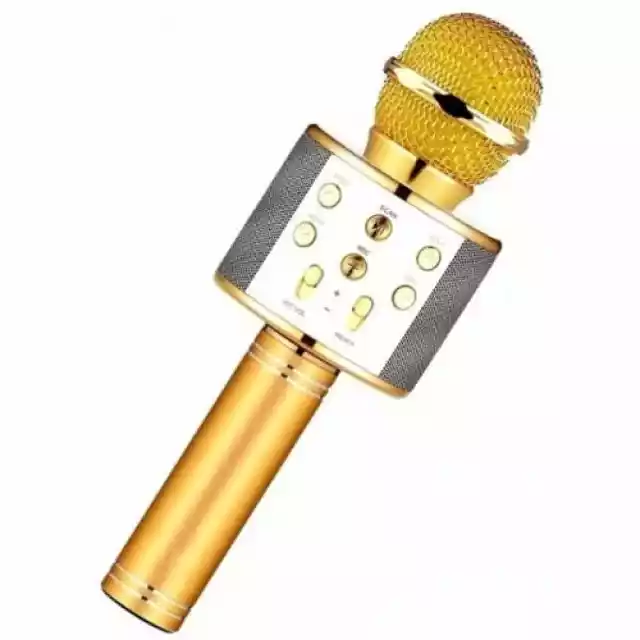 Bezprzewodowy Mikrofon Karaoke Z Głośnikiem, Złoty