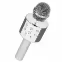 Bezprzewodowy Mikrofon Karaoke Z Głośnikiem, Srebrny