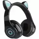 Słuchawki Nauszne Dla Dzieci Bluetooth B39 Kocie Uszy, Czarne