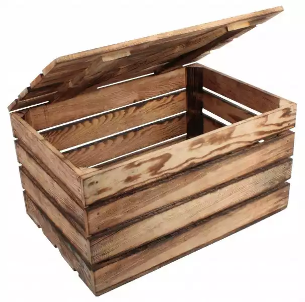 Skrzynka Drewniana Z Pokrywą Kufer Skrzynia Wieko
