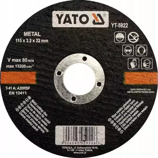 Yato Tarcza Do Cięcia Metalu 125X1,2X22Mm Yt-5923