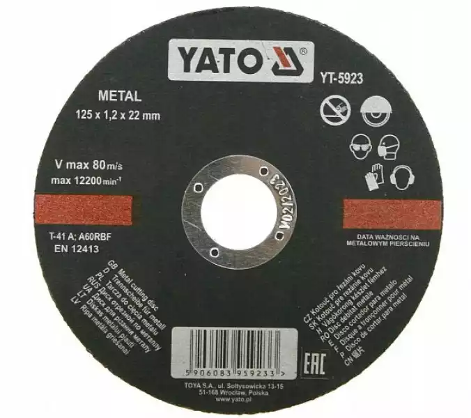 Yato Tarcza Do Cięcia Metalu 125X1,2 Yt-5923
