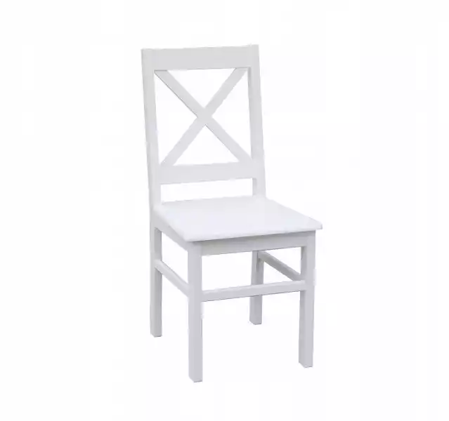 Krzesło Kuchenne Duże X Drewniane Solidne Białe